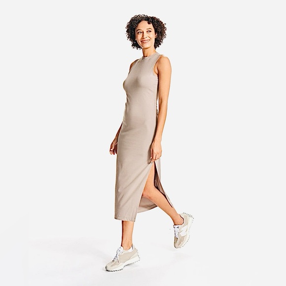 5 for $25 ⭐️ Ribbed Nude Tank Midi Dress - Picture 1 of 10